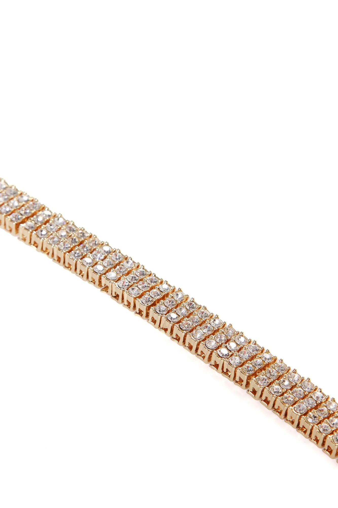 12m 3 Row Tennis Bracelet - Gold