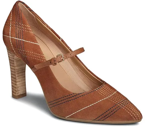 Aerosoles Brown Plaid Pump- 9.5