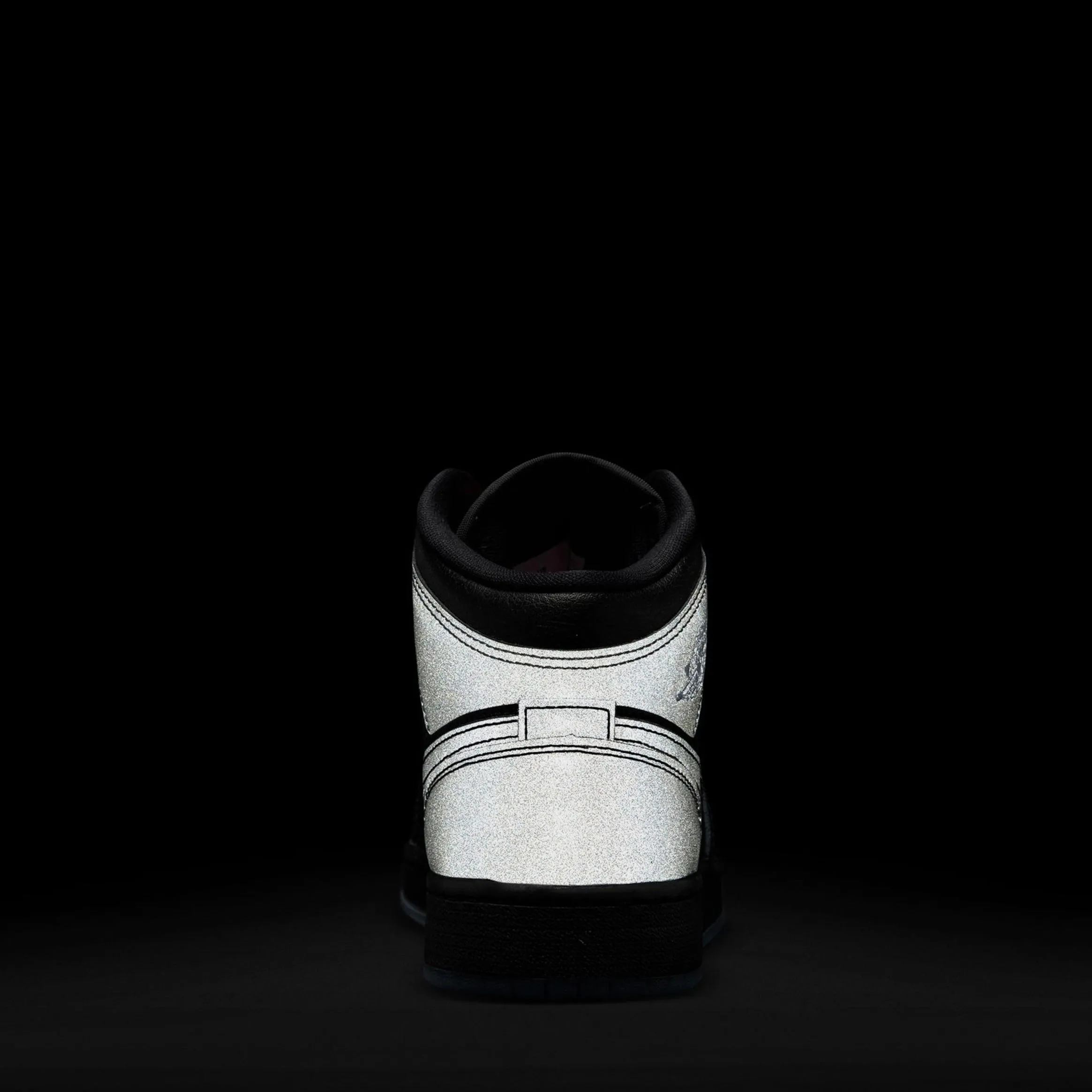 Air Jordan 1 Mid Grade School Basketball Shoes (Black/White/Wolf Grey)