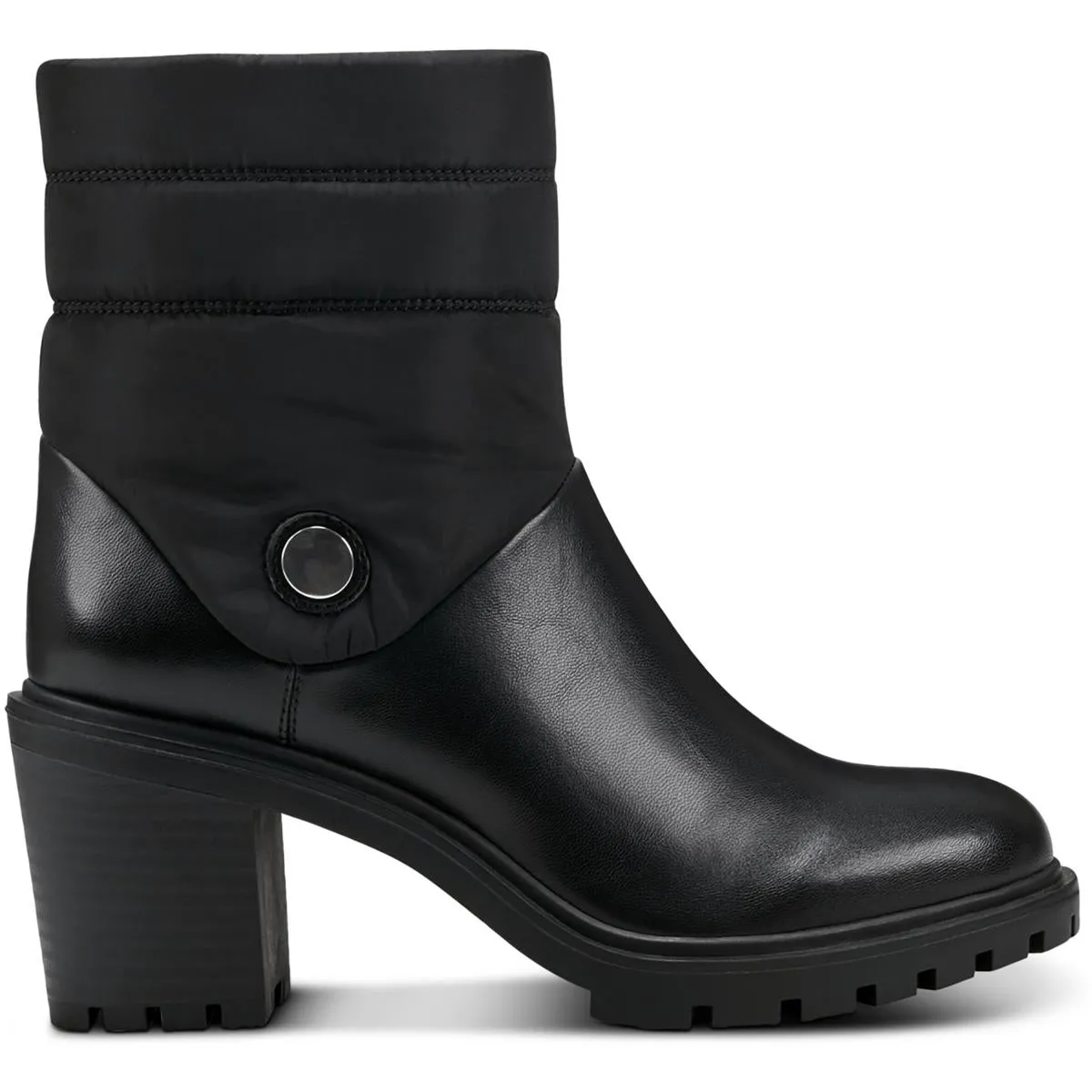 Alfani Womens Belcalise Faux Leather Puffer Booties