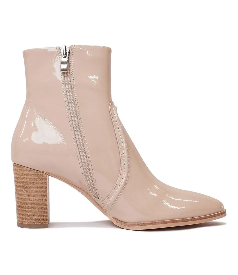 Anahi Cafe Patent Ankle Boots