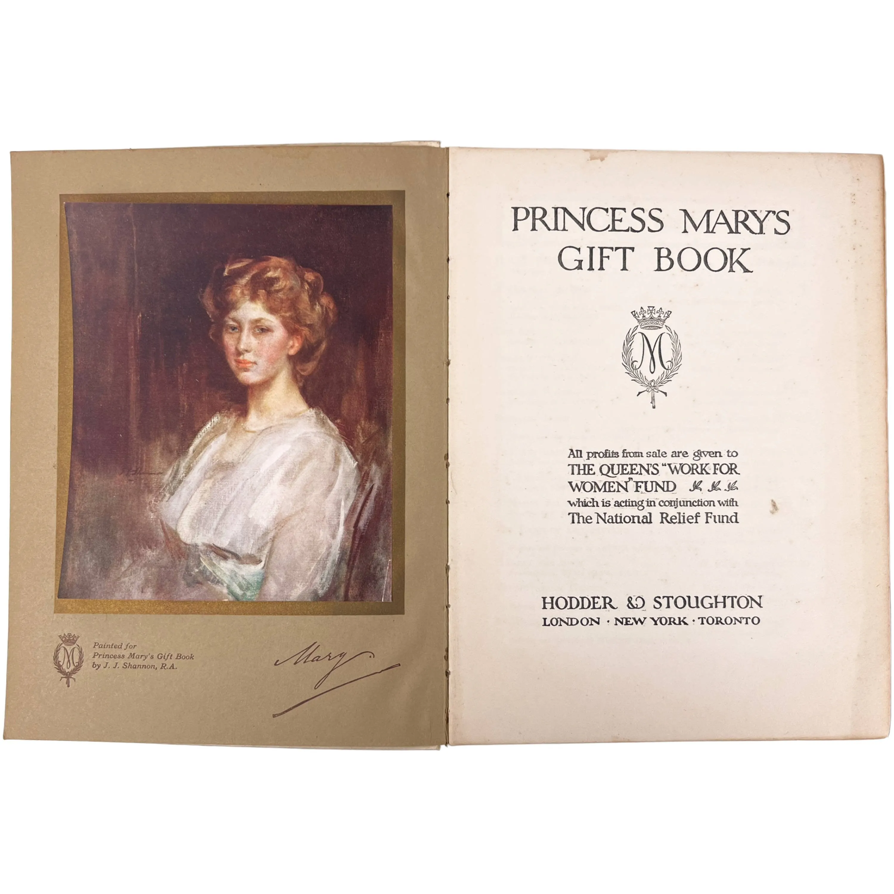 Antique Princess Marys Gift Book 1914 WWI Military Charity JM Barrie Arthur Rackham