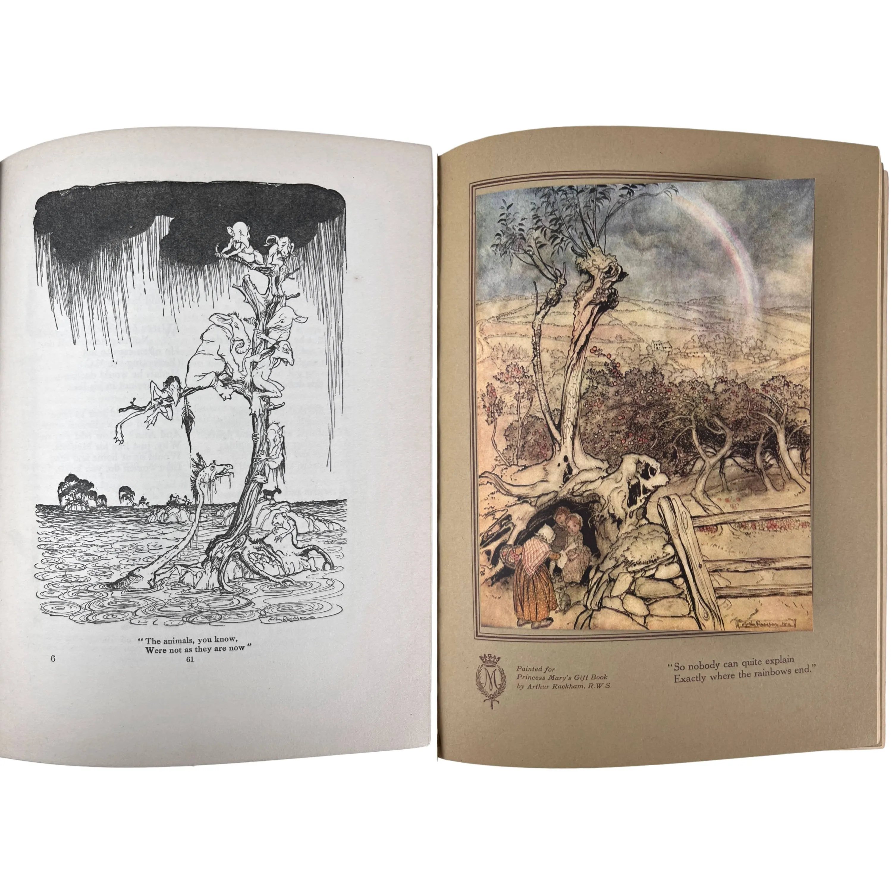 Antique Princess Marys Gift Book 1914 WWI Military Charity JM Barrie Arthur Rackham