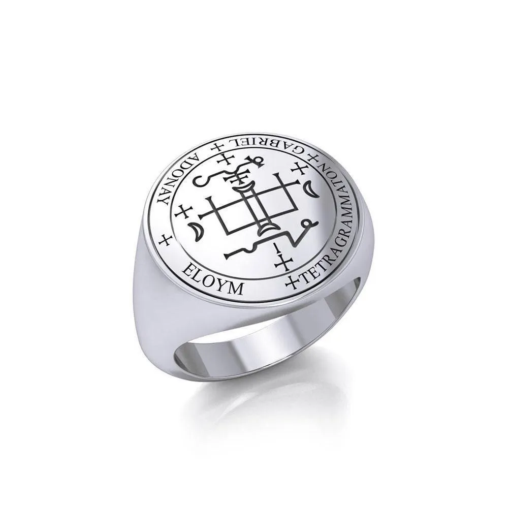 Archangel Gabriel Sigil Silver Ring TRI1565