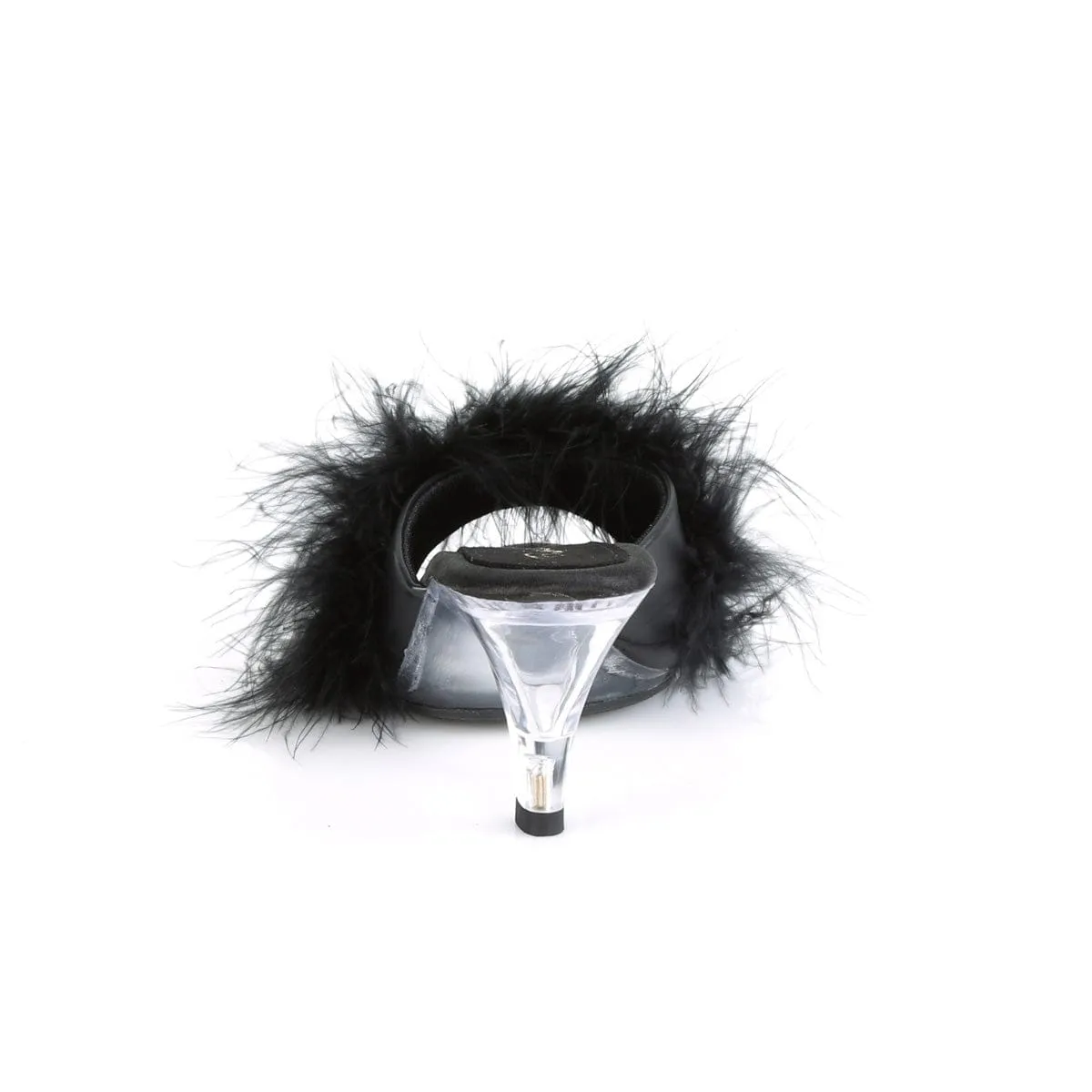 BELLE-301F Black Pu-Fur/Clear