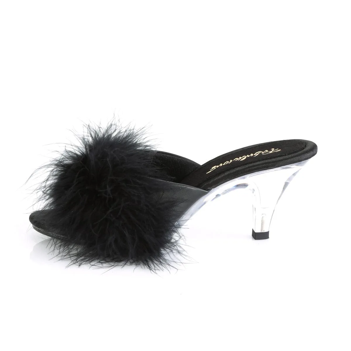 BELLE-301F Black Pu-Fur/Clear