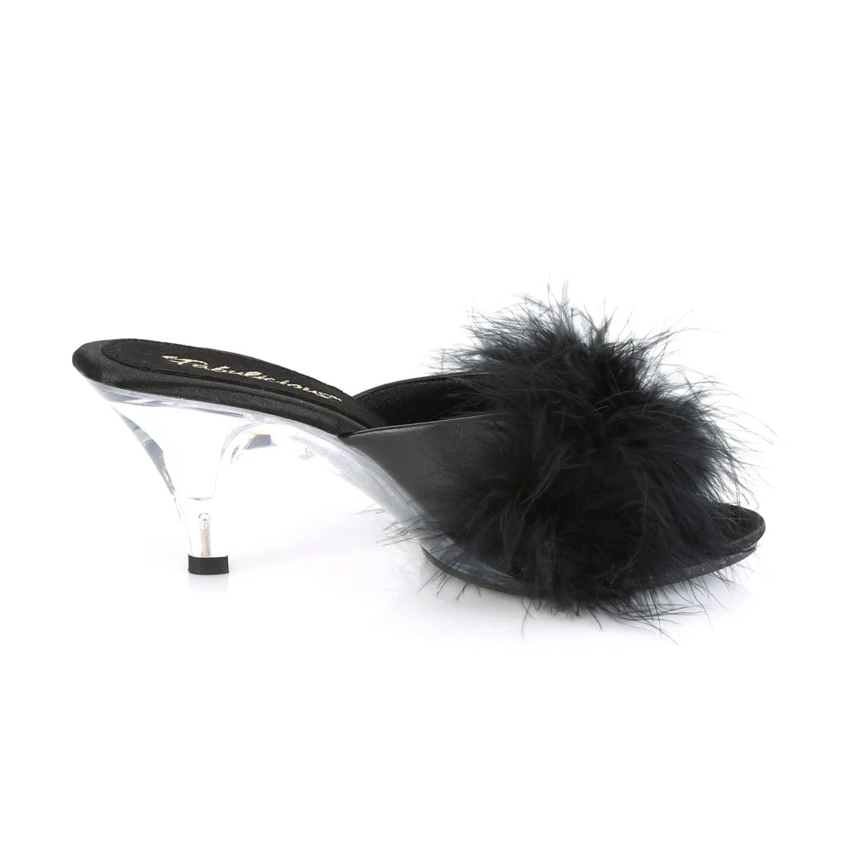 BELLE-301F Black Pu-Fur/Clear
