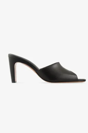 Black Cactus Leather Mules