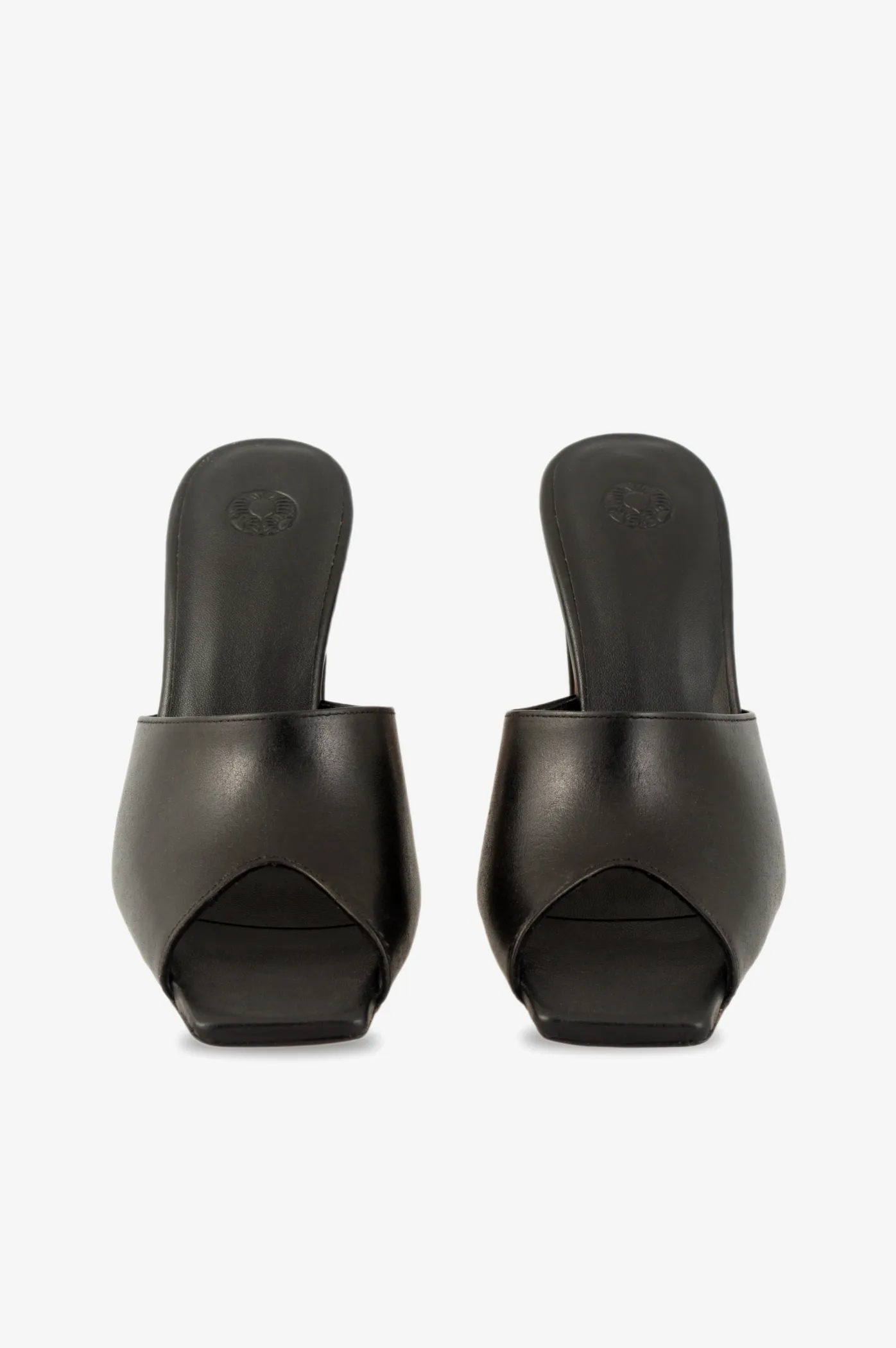 Black Cactus Leather Mules