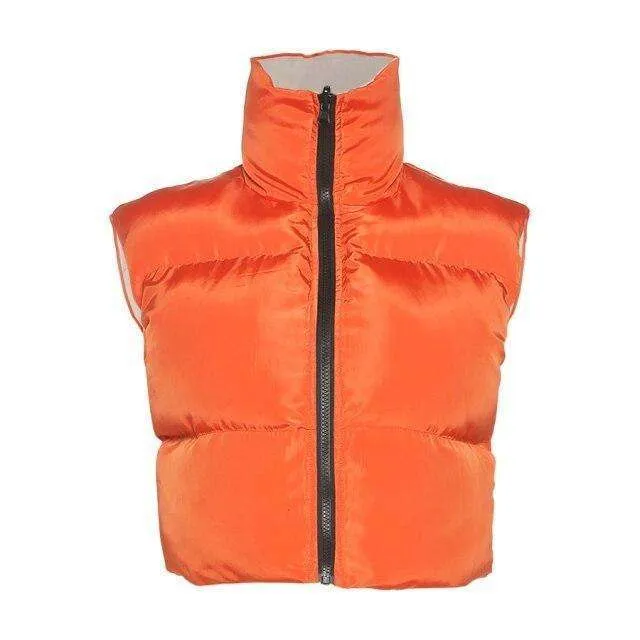 Blue and Yellow Colour Block Puffer Gilet