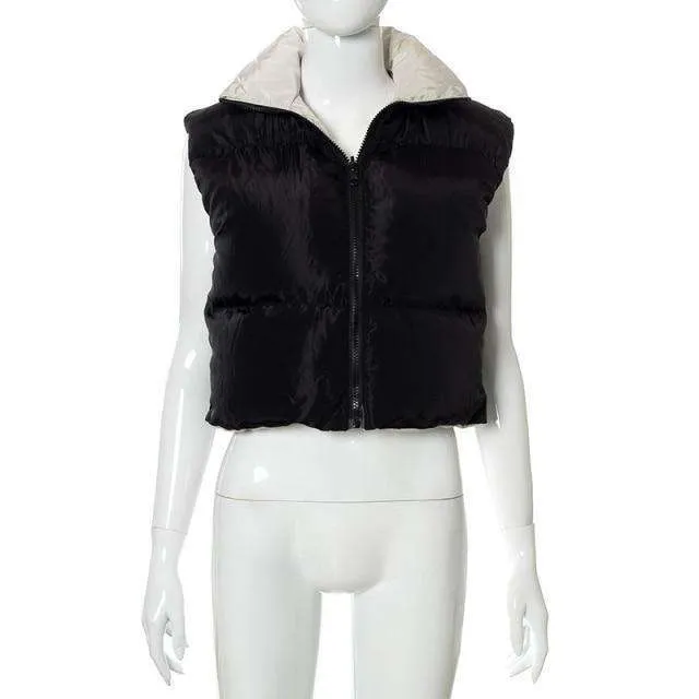 Blue and Yellow Colour Block Puffer Gilet