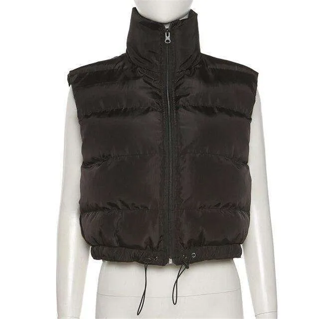 Blue and Yellow Colour Block Puffer Gilet