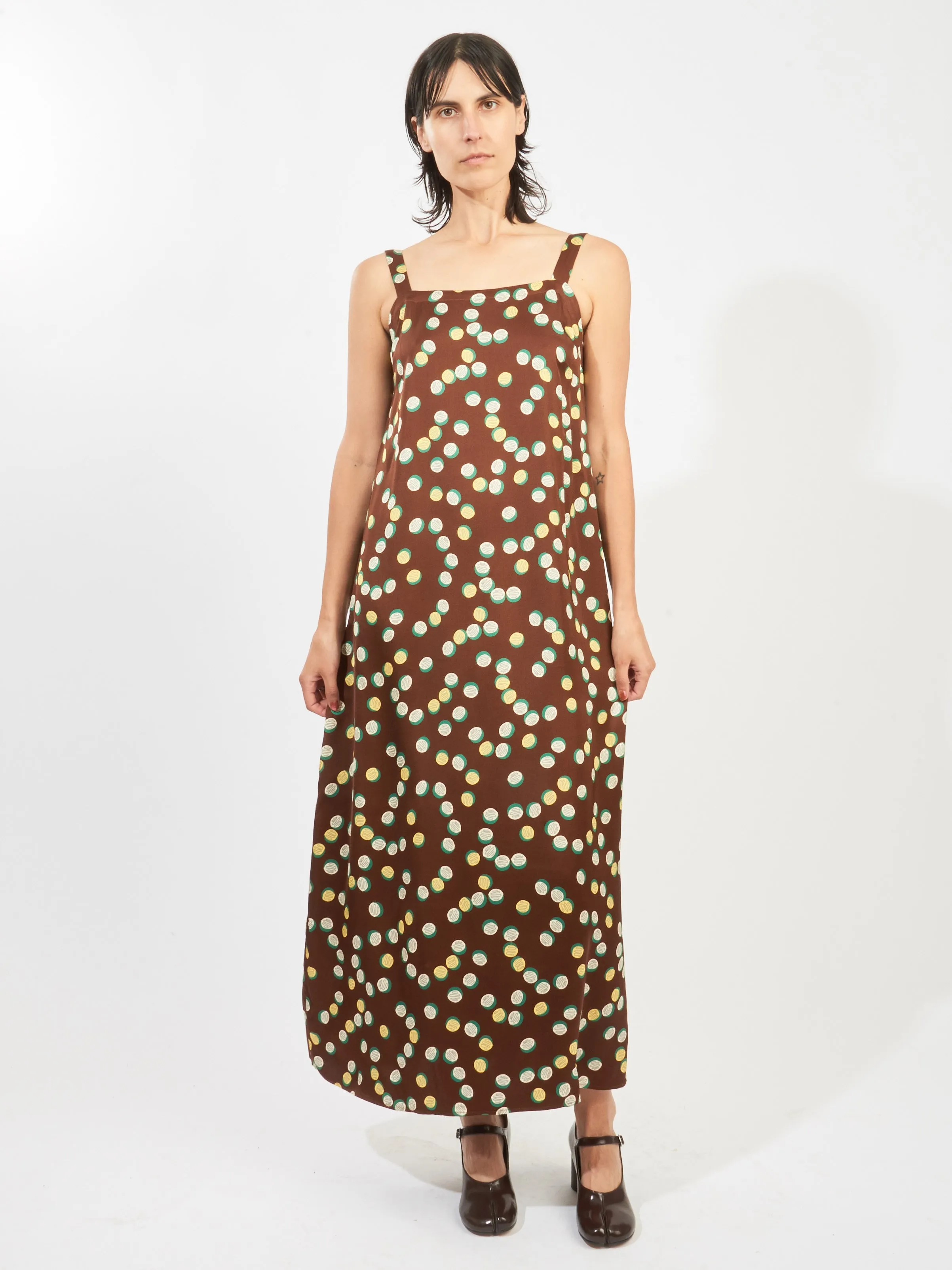 Brown/Multi Bubble Dot Dress