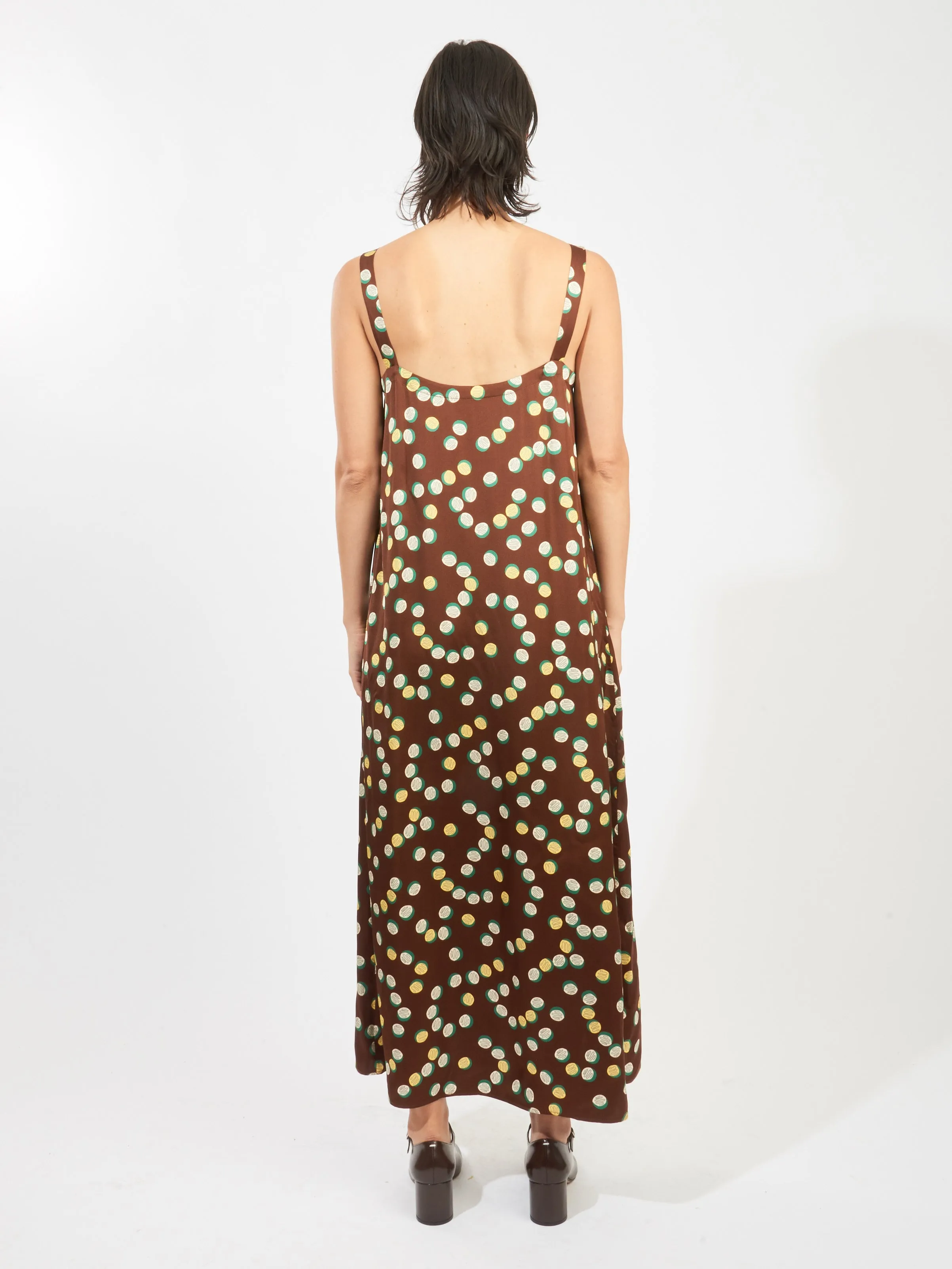 Brown/Multi Bubble Dot Dress
