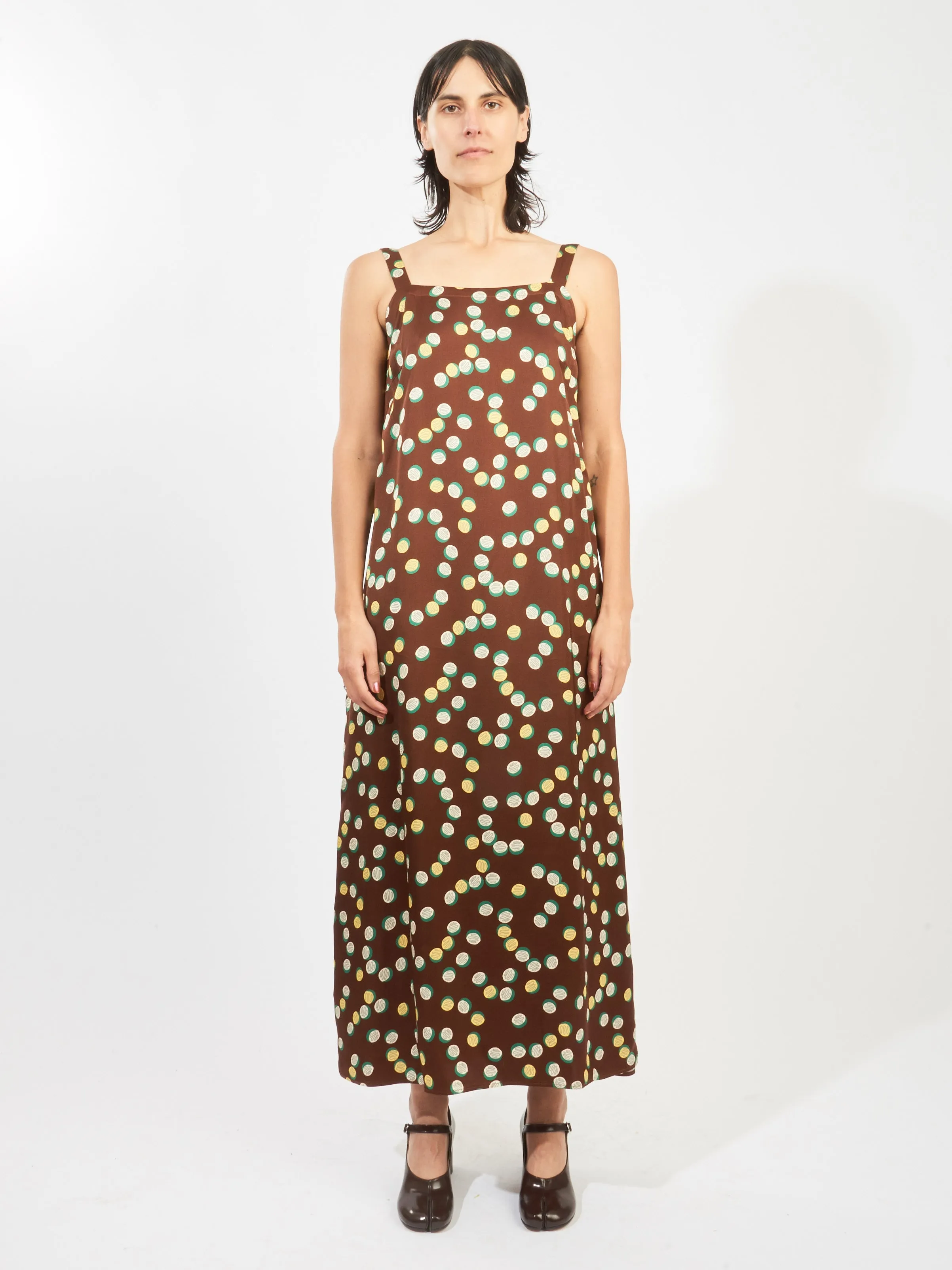 Brown/Multi Bubble Dot Dress