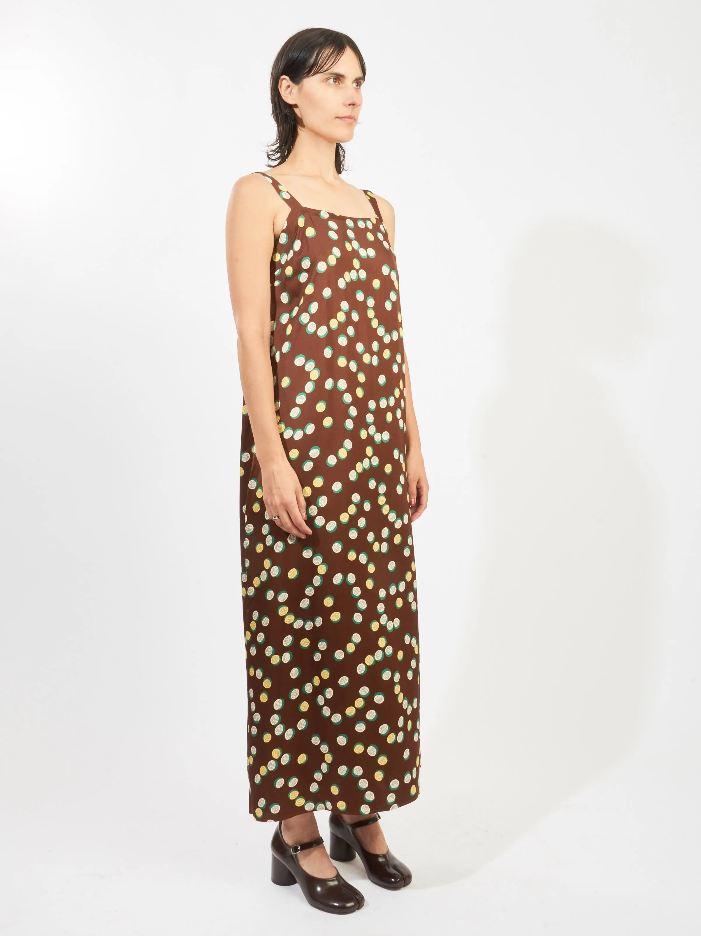 Brown/Multi Bubble Dot Dress