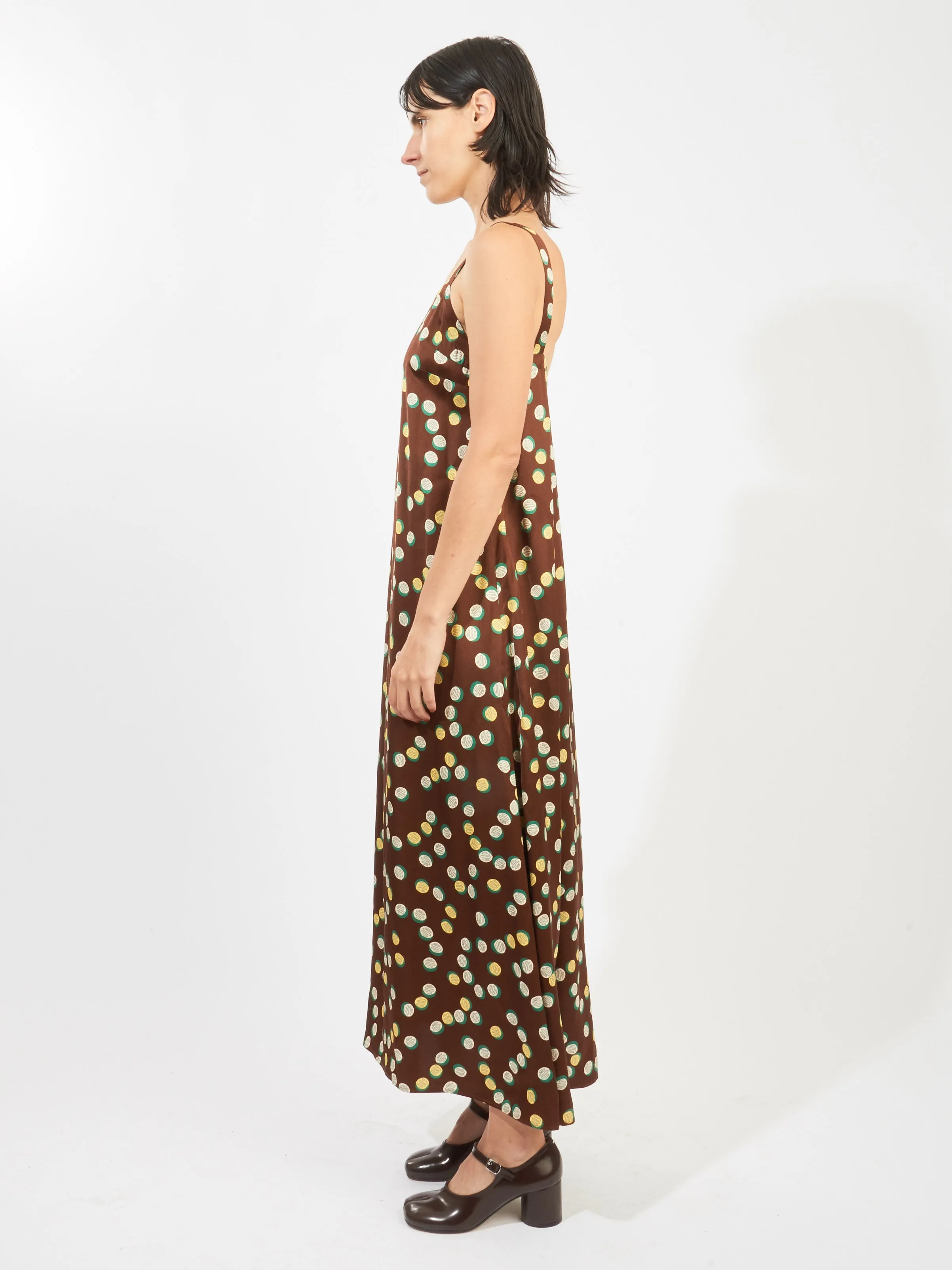 Brown/Multi Bubble Dot Dress