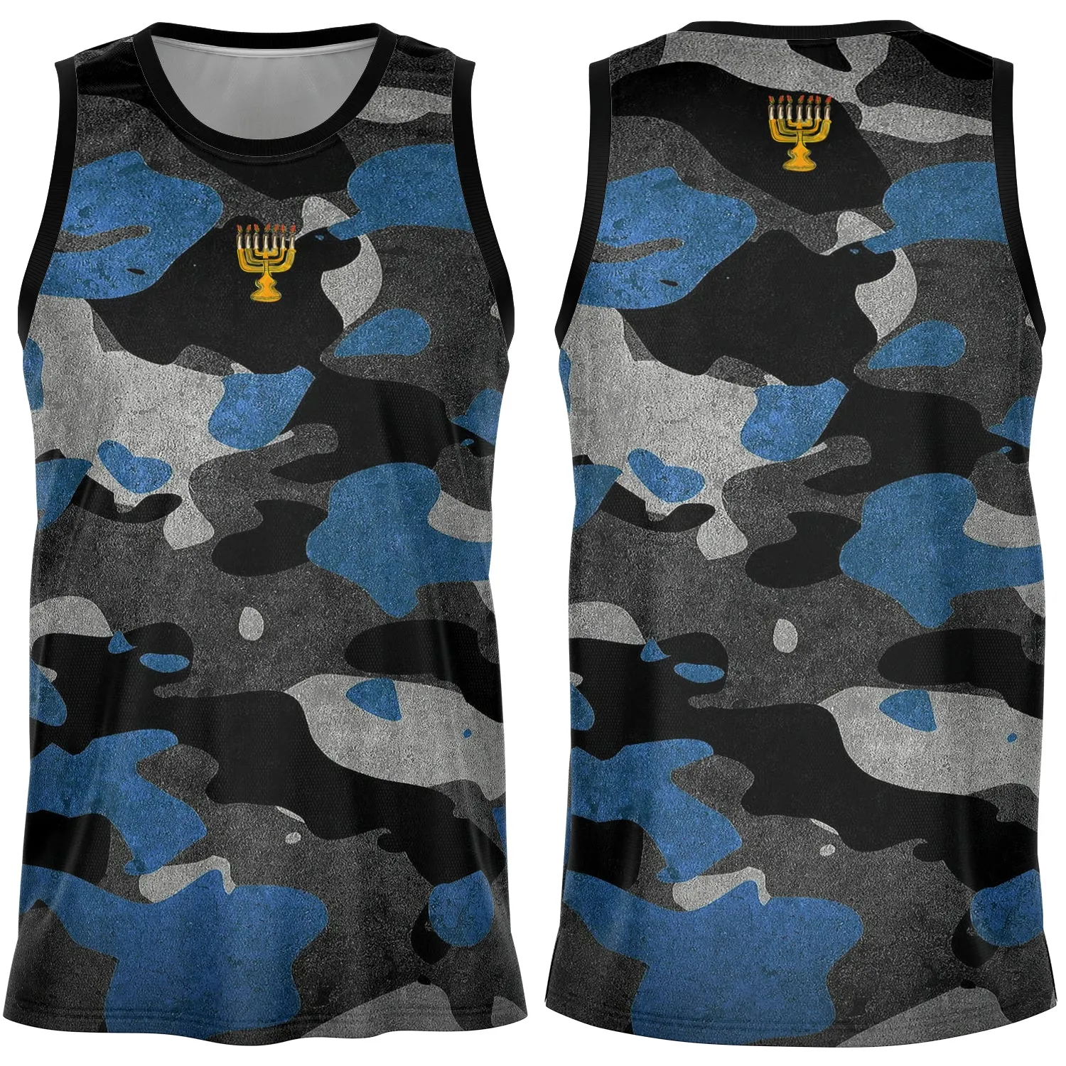 Camo Blue Premium Fit Basketball Jersey