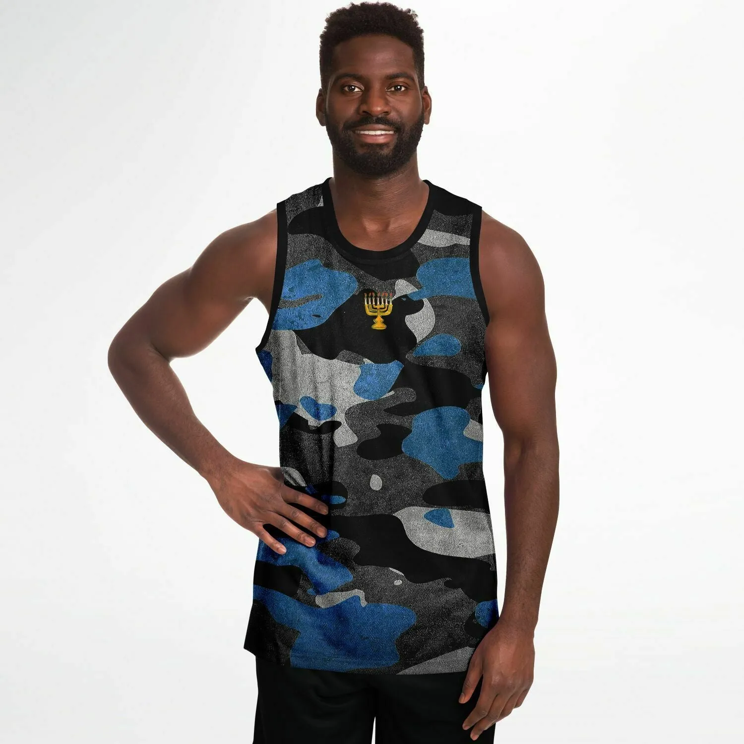 Camo Blue Premium Fit Basketball Jersey