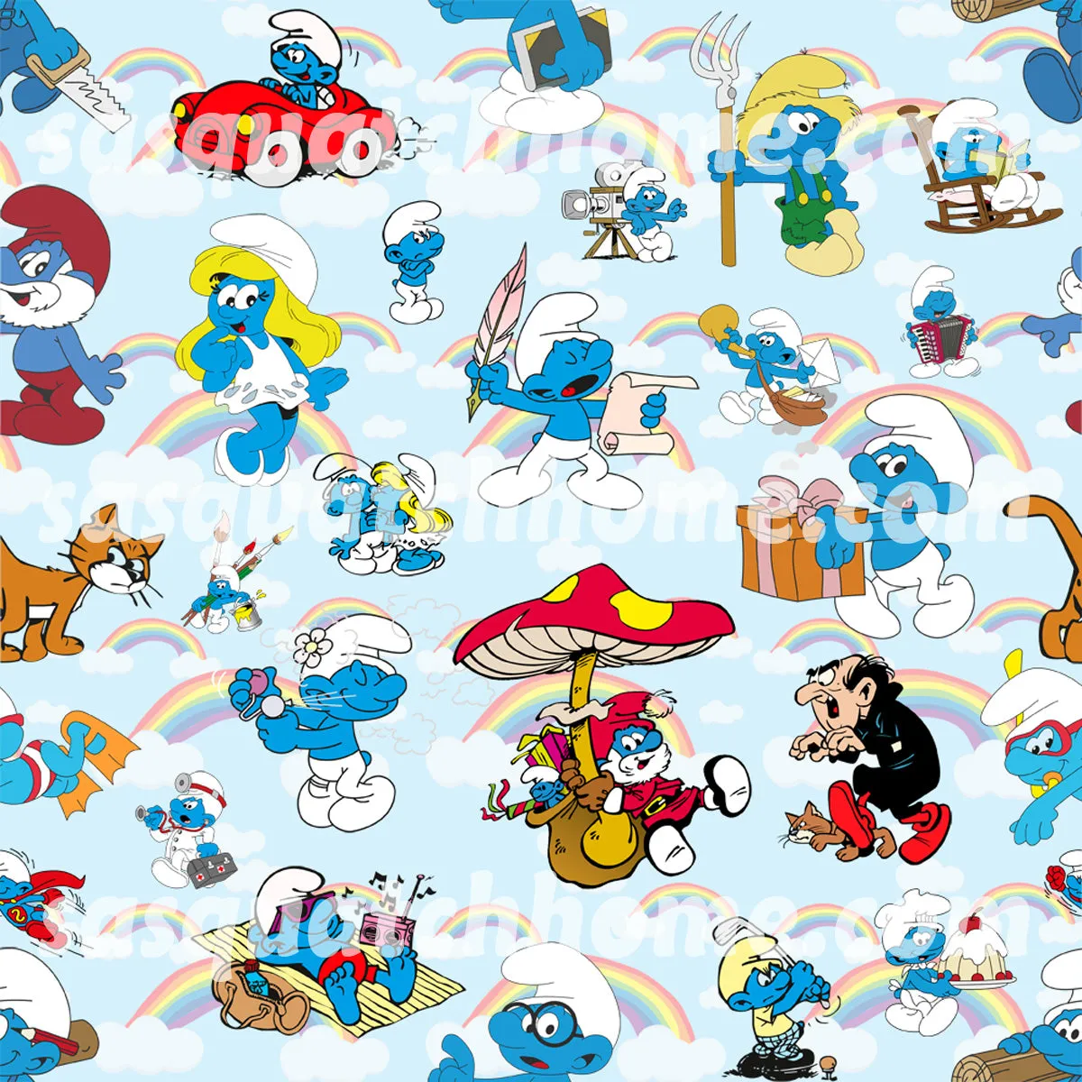 Children’s Holed Mule Clog Shoes, Misc 2 Designs, dragons, smurfs, zombies, western