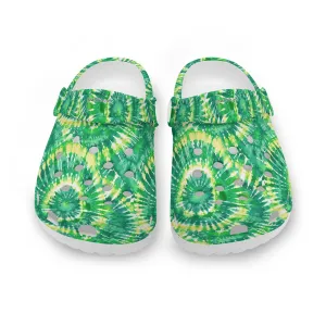 Children’s Holed Mule Clog Shoes, Tie Dye 1 Designs
