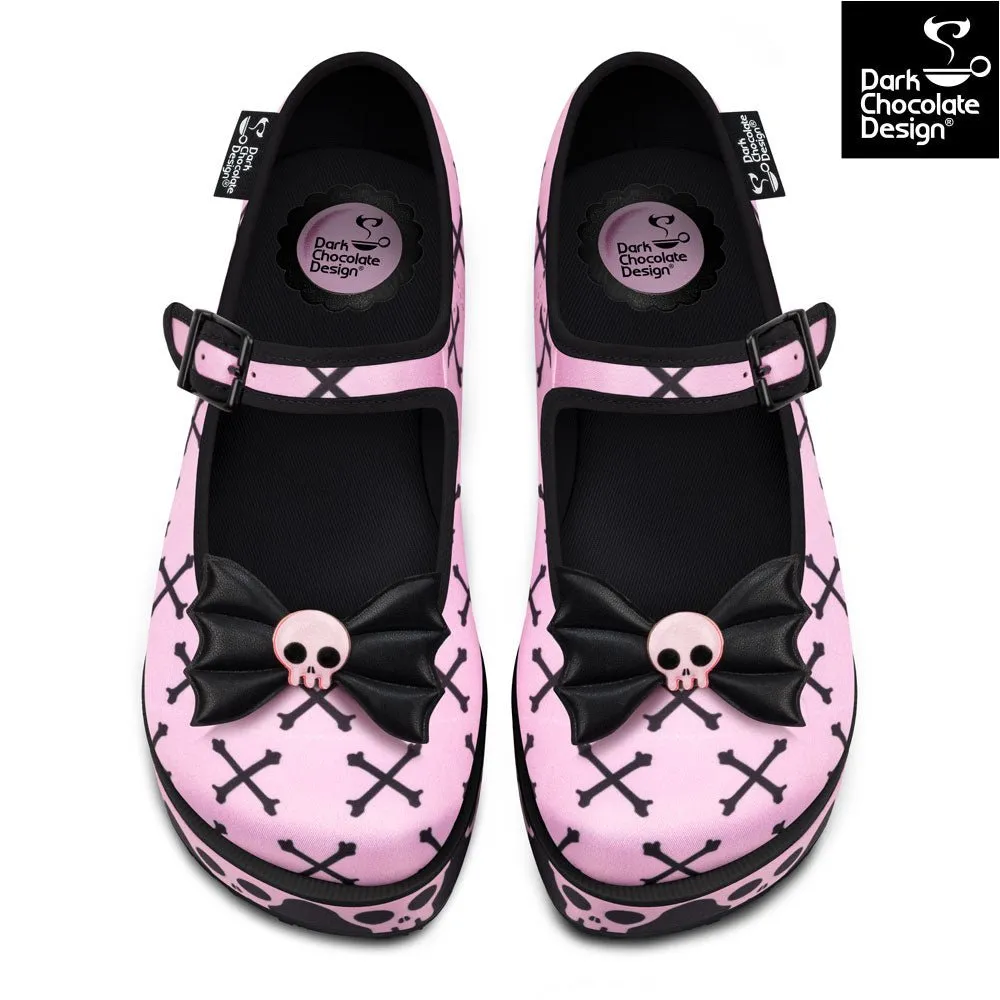 Chocolaticas® Pink Bones Women's Mary Jane Platform