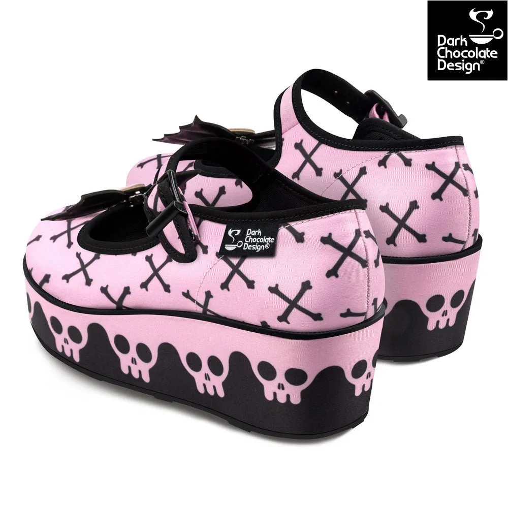 Chocolaticas® PINK BONES Women's Mary Jane Platform