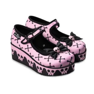 Chocolaticas® PINK BONES Women's Mary Jane Platform