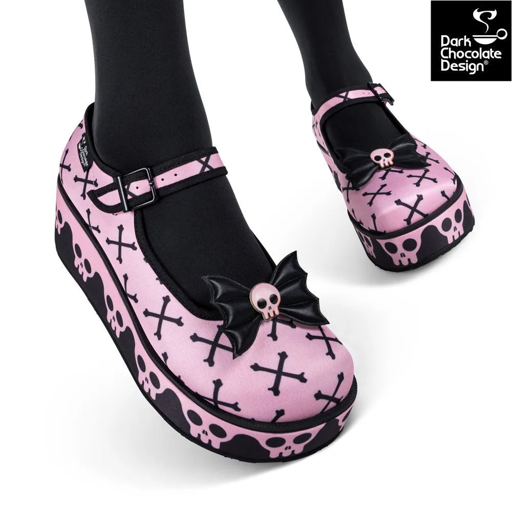 Chocolaticas® PINK BONES Women's Mary Jane Platform