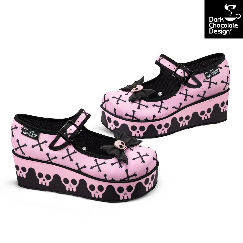 Chocolaticas® Pink Bones Women's Mary Jane Platform