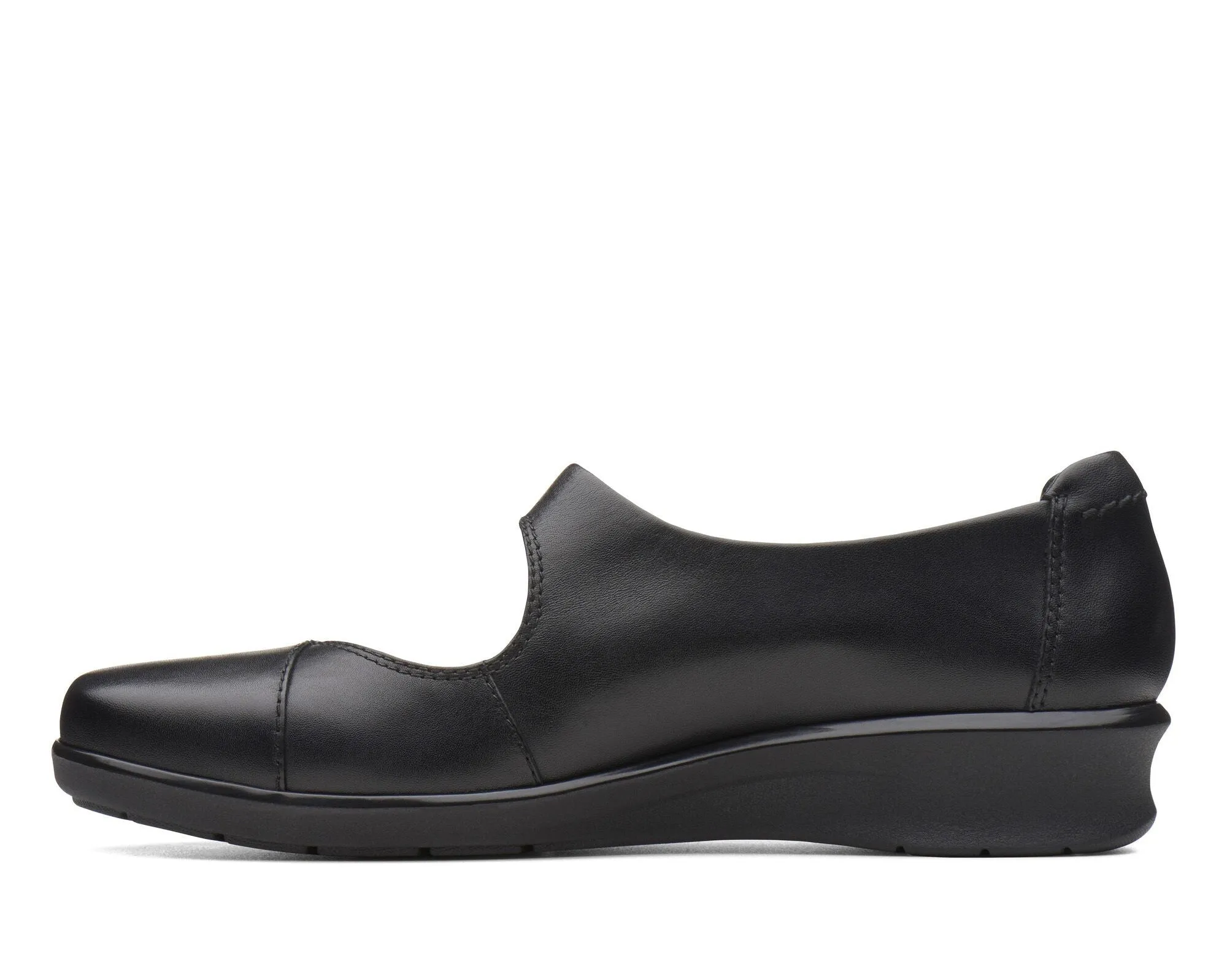 Clarks Hope Henley Black Leather Standard Width