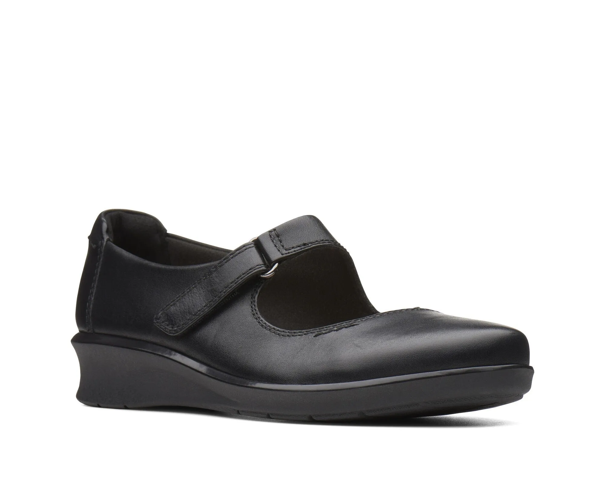 Clarks Hope Henley Black Leather Standard Width