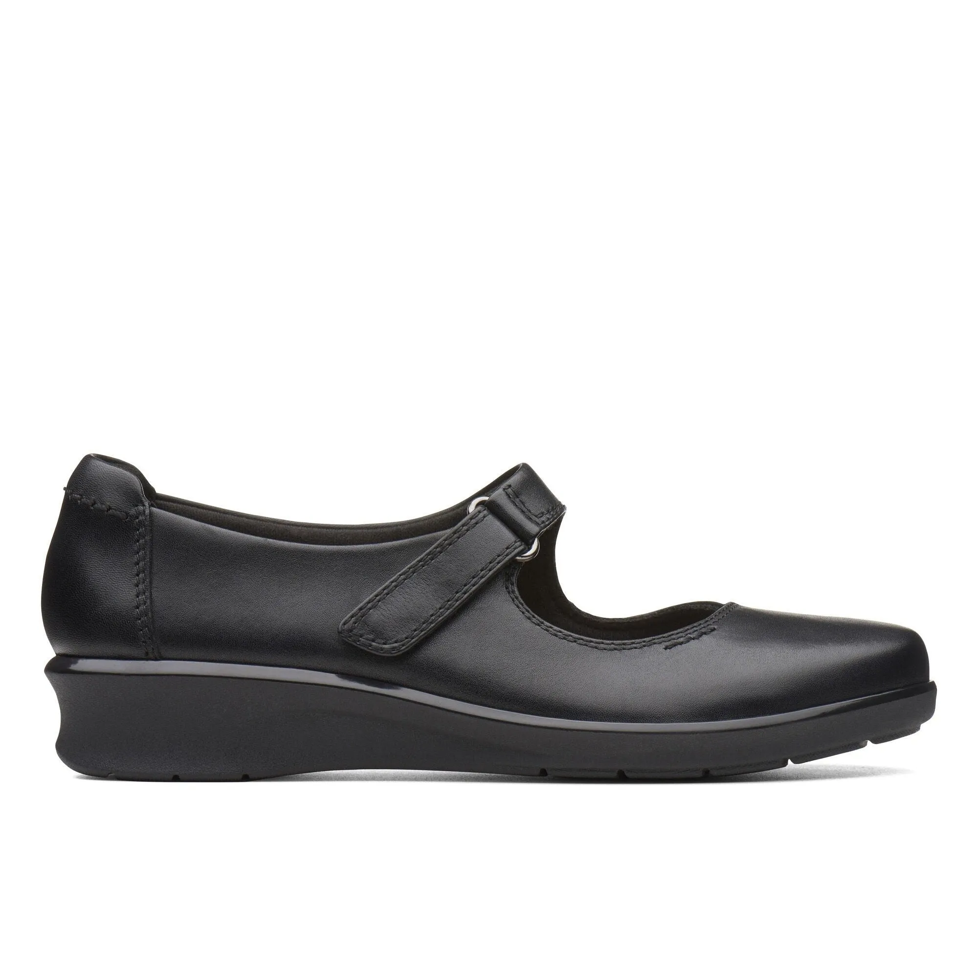 Clarks Hope Henley Black Leather Standard Width