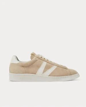 Corda-Folk Leather-Trimmed Suede  Beige low top sneakers