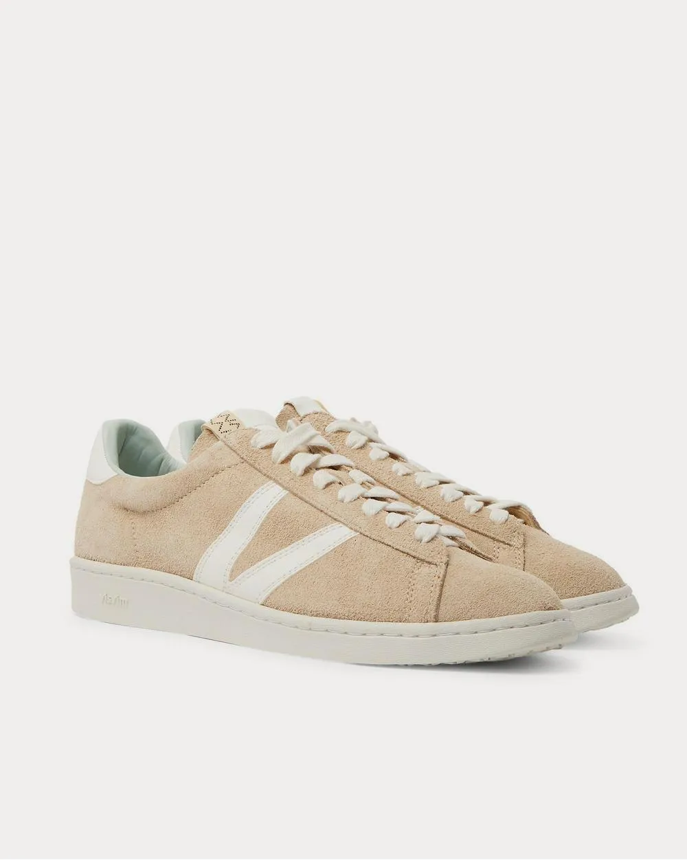 Corda-Folk Leather-Trimmed Suede  Beige low top sneakers
