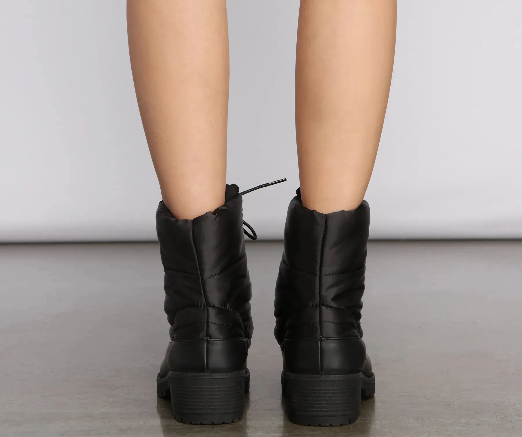 Cozy and Chic Nylon Puffer Booties