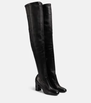 Damier Max Mara leather boots, black