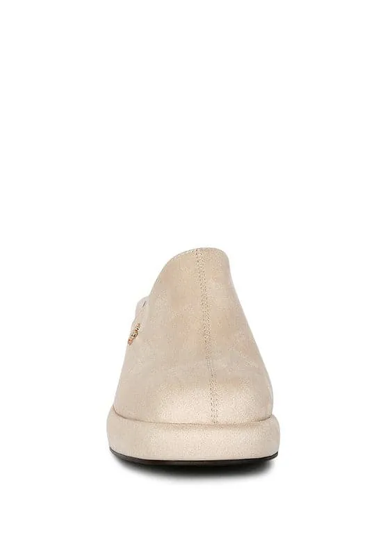 Delaney Suede Heeled Mule Sandals - Beige or Black