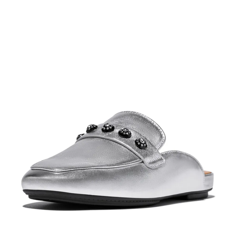 DELICATO Crystal-Cluster Soft M/Leather Mules
