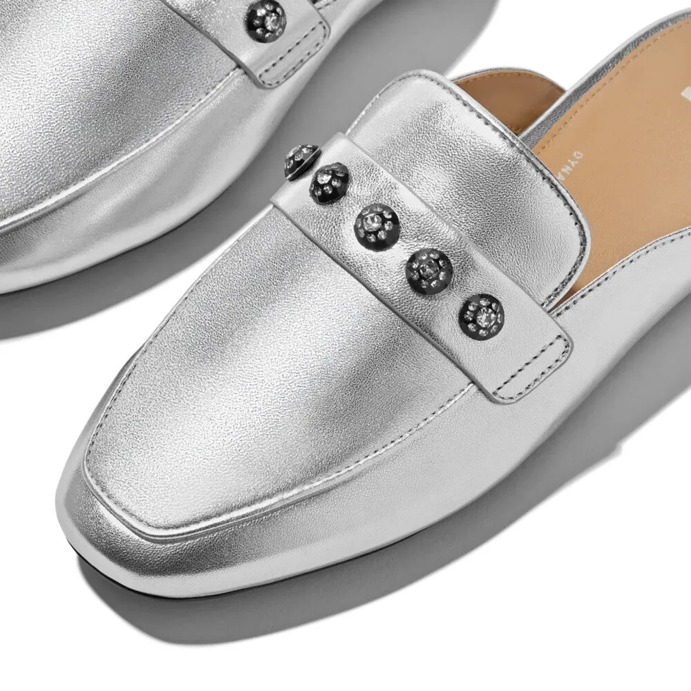 DELICATO Crystal-Cluster Soft M/Leather Mules