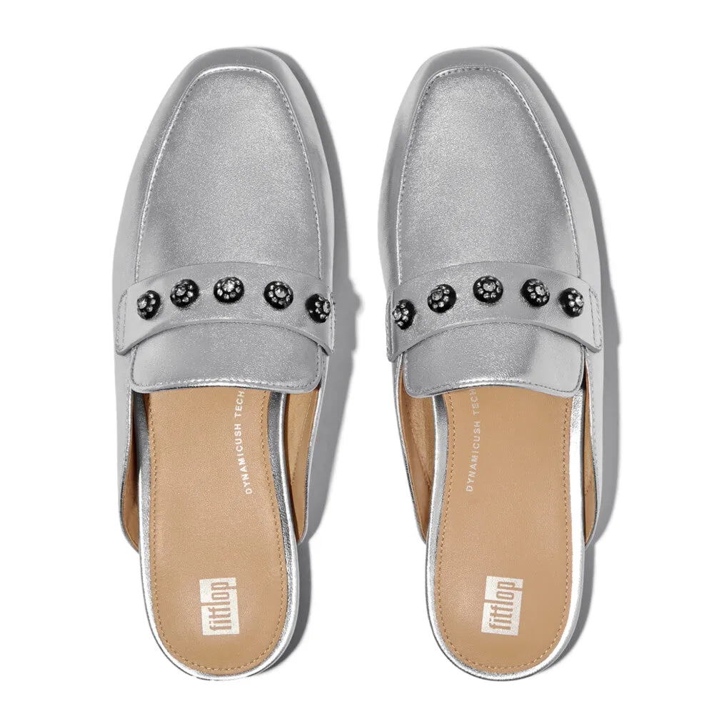 DELICATO Crystal-Cluster Soft M/Leather Mules