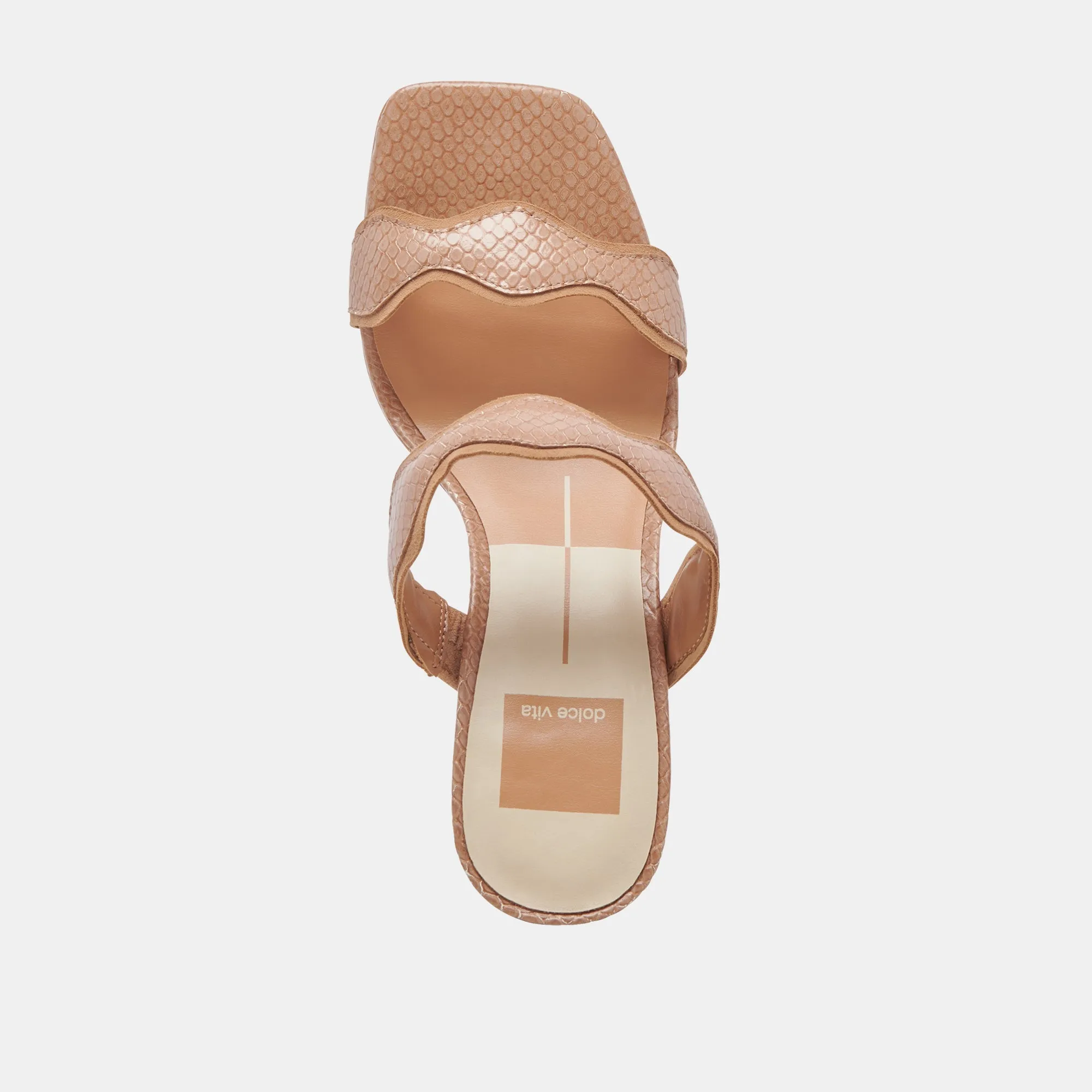 Dolce Vita Ilva Heels in Toffee Embossed Leather