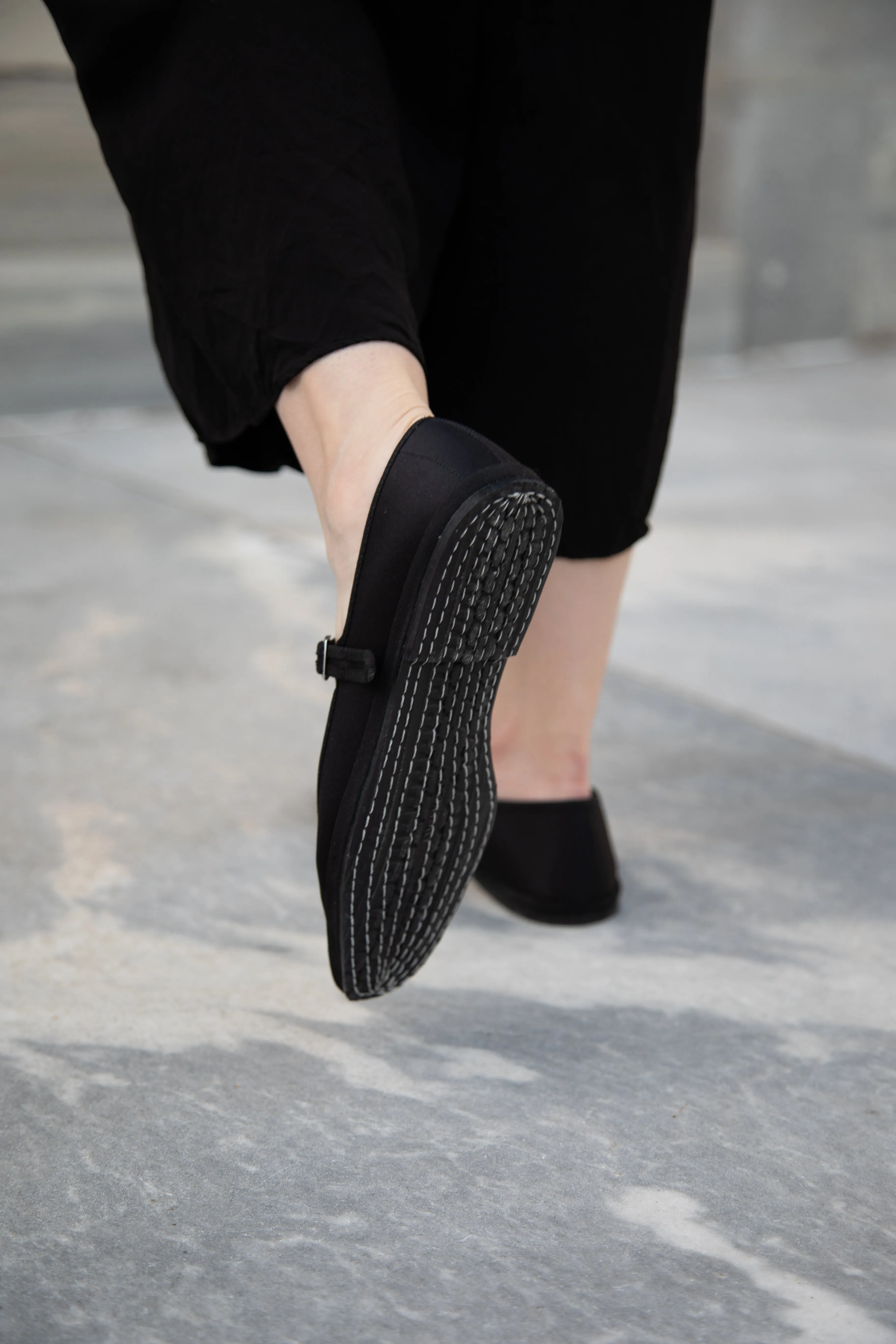 Drogheria Crivellini | Square Toe Mary Janes in Black Satin