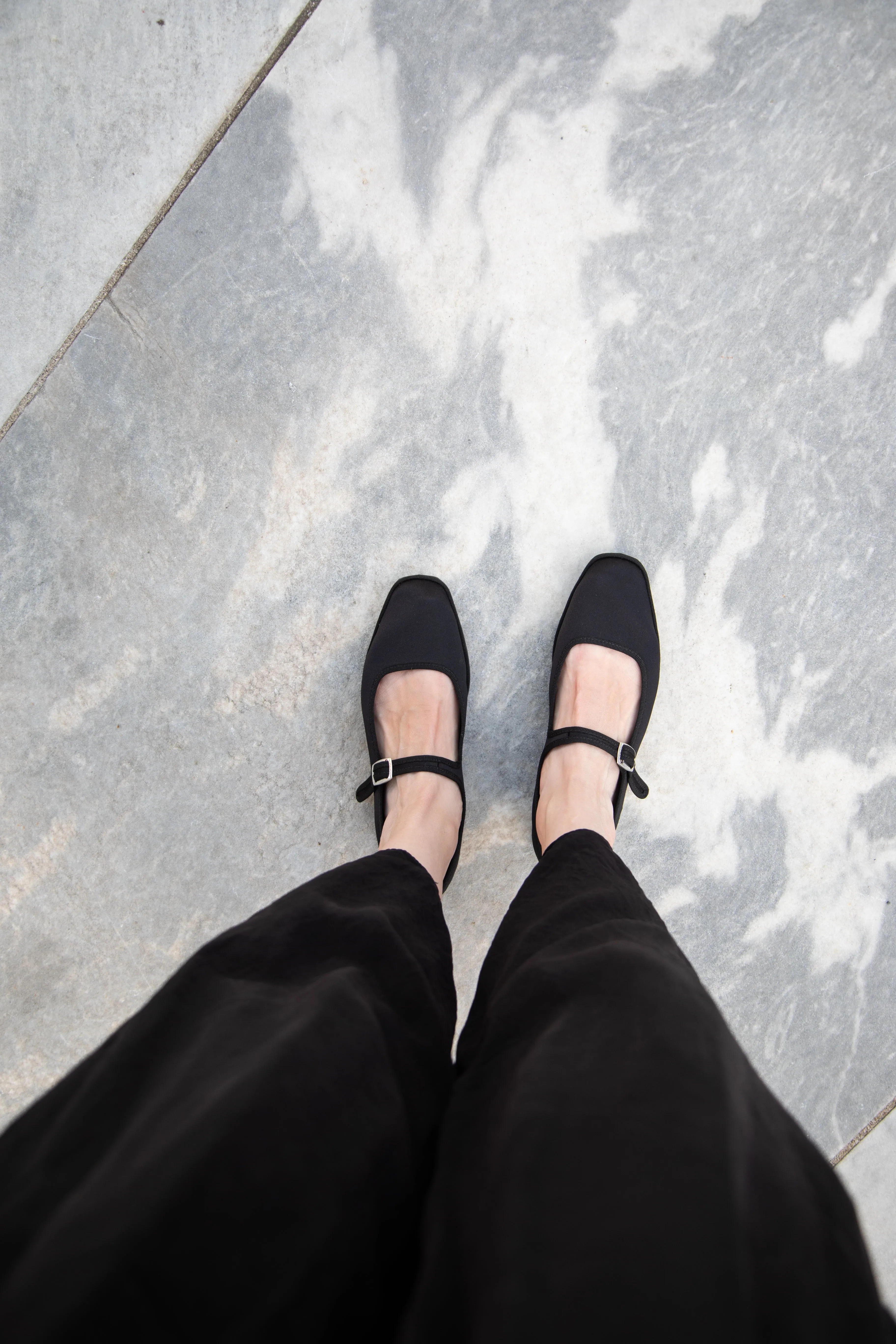 Drogheria Crivellini | Square Toe Mary Janes in Black Satin