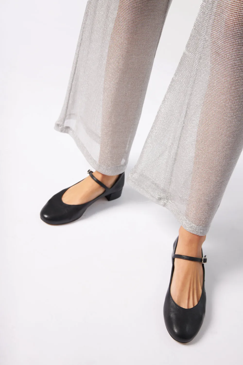 Emilia Mary Janes in Black Leather