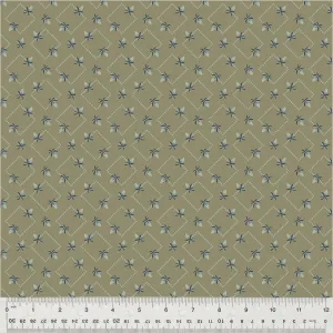 Fabric DIAMOND FLORAL TAUPE from GARDEN TALE Collection by Jeanne Horton 53824-6