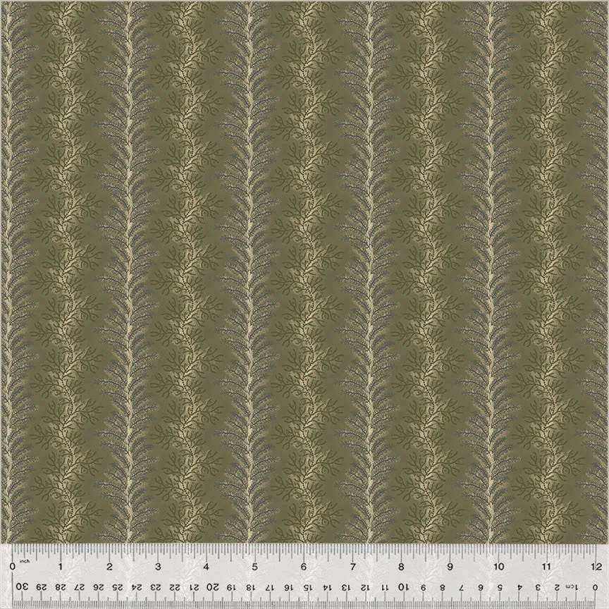 Fabric FERN STRIPE CELADON from GARDEN TALE Collection by Jeanne Horton 53826-21