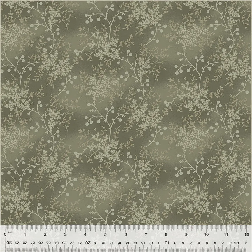 Fabric FLORAL VINE BREEN from GARDEN TALE Collection by Jeanne Horton 51187A-8