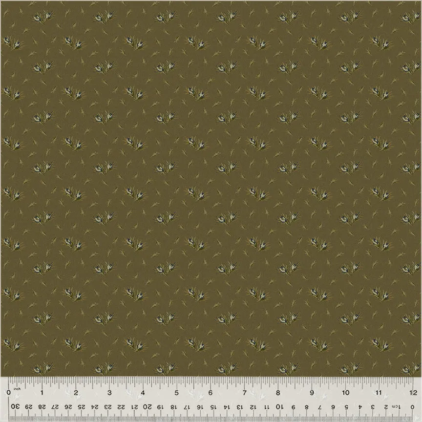 Fabric FLOWER BUD MOCHA from GARDEN TALE Collection by Jeanne Horton 51192A-17
