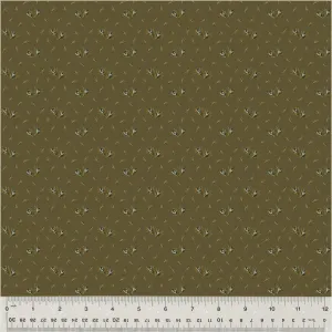 Fabric FLOWER BUD MOCHA from GARDEN TALE Collection by Jeanne Horton 51192A-17